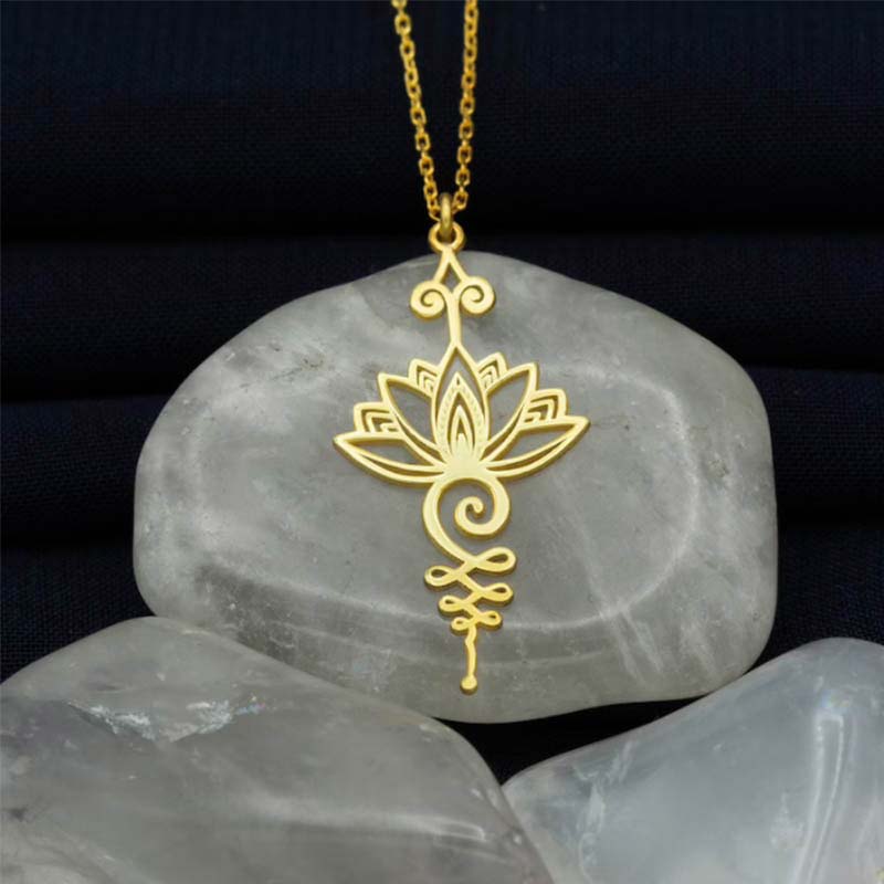 Buddha Stones 蓮華モチーフ 幸運と富を呼ぶ ネックレス