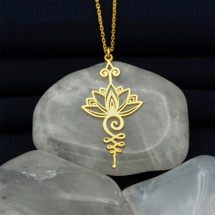 Buddha Stones 蓮華モチーフ 幸運と富を呼ぶ ネックレス