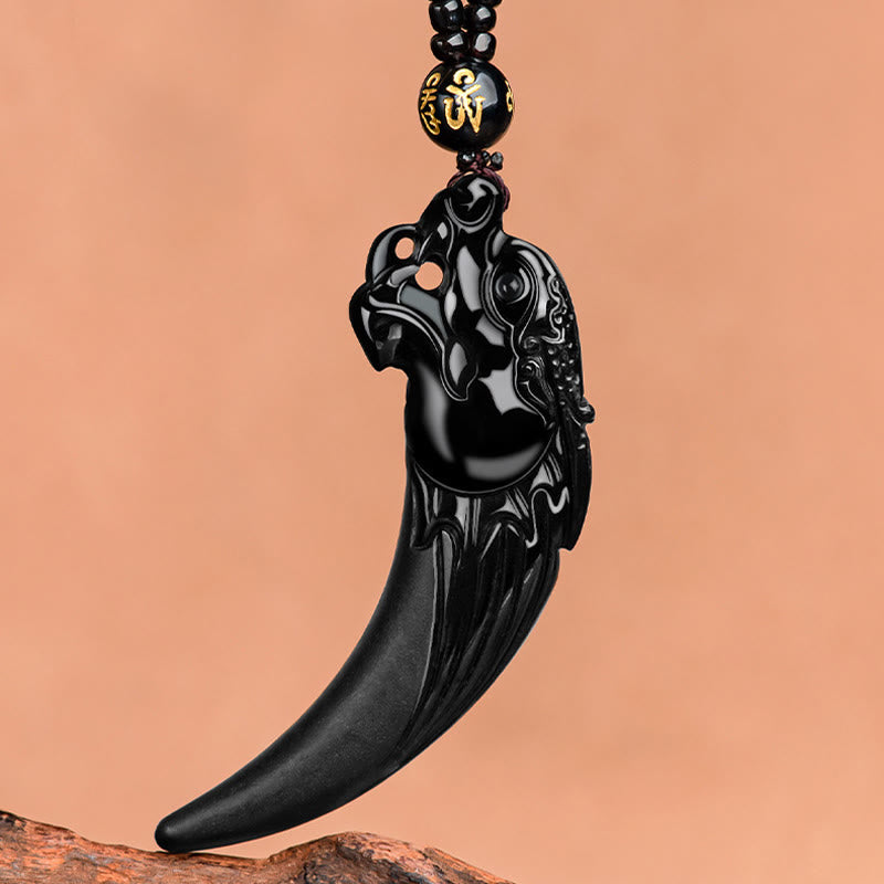 Buddha Stones天然黒翡翠 十二支 龍の歯模様 守護ネックレス ペンダント - image 5