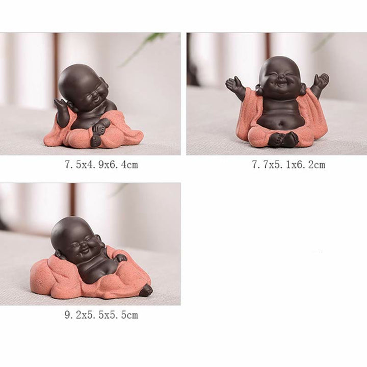 いつも笑顔のBuddha Stones笑う仏 富と幸運 紫粘土 弥勒像 装飾