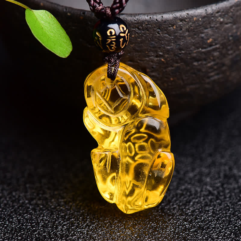 Buddha Stones風水シトリン貔貅富ネックレスペンダント - image 8
