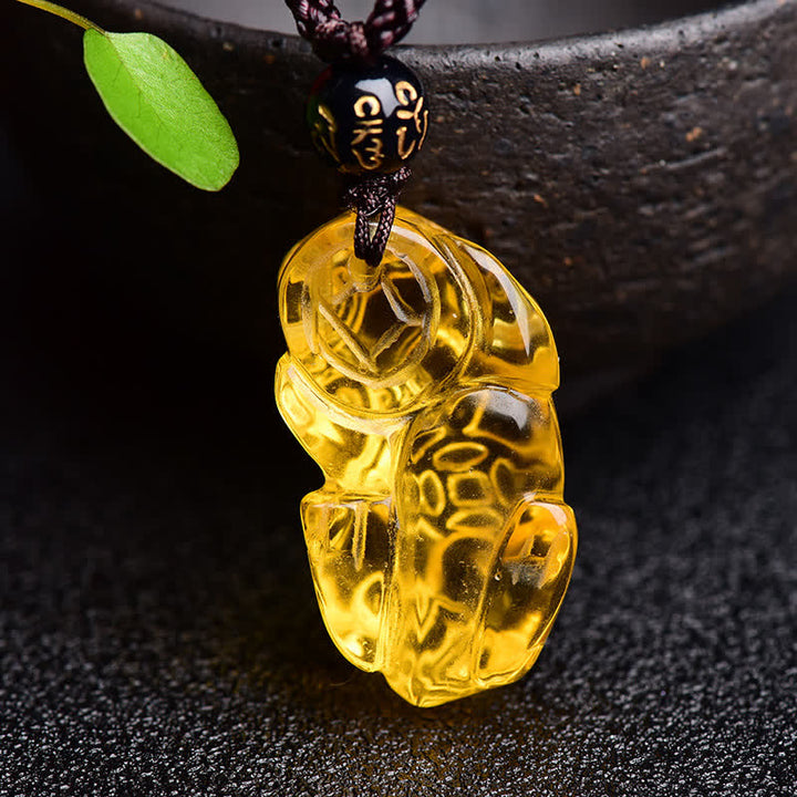 Buddha Stones風水シトリン貔貅富ネックレスペンダント - image 8