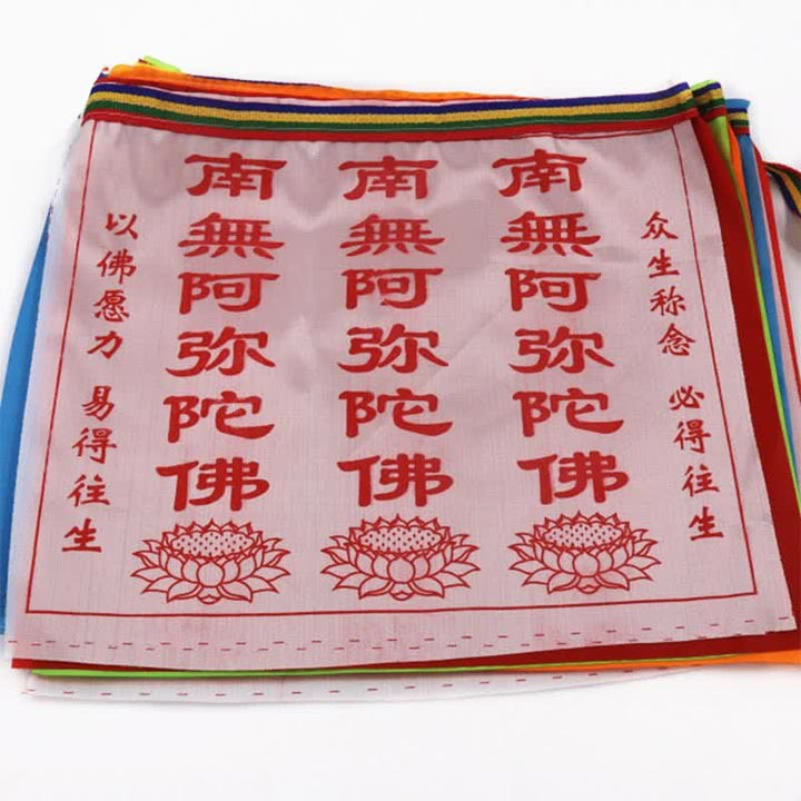 Buddha Stones チベット七色風馬文字縁起蓮屋外用祈祷旗21枚セット - image 23