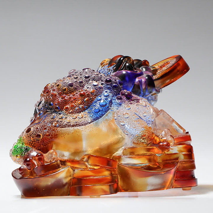 風水カエル手作りLiuliクリスタルアートピース富ホームオフィス装飾