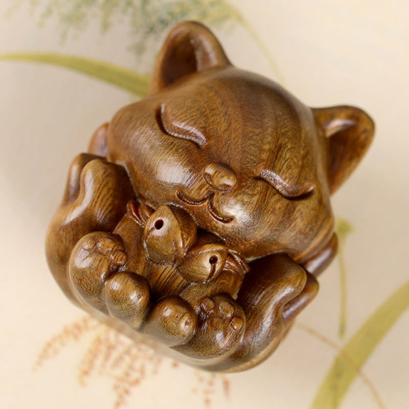 Buddha Stonesミニ九尾狐象牙実白檀緑白檀祝福装飾