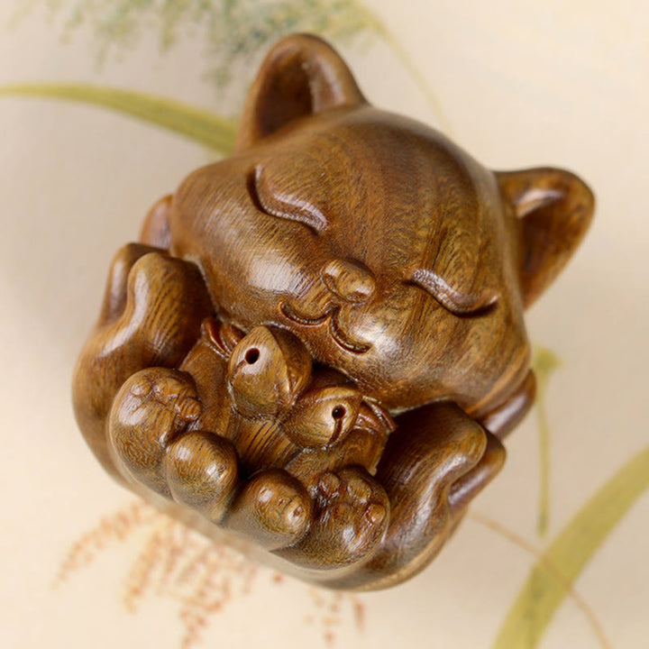 Buddha Stonesミニ九尾狐象牙実白檀緑白檀祝福装飾