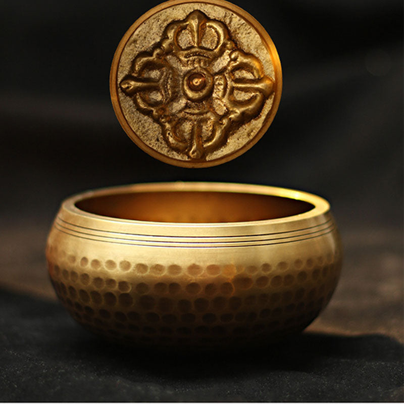 Buddha Stones リラクゼーションとマインドフルネス瞑想のための手作りチベットサウンドボウルシンギングボウルセット - image 4