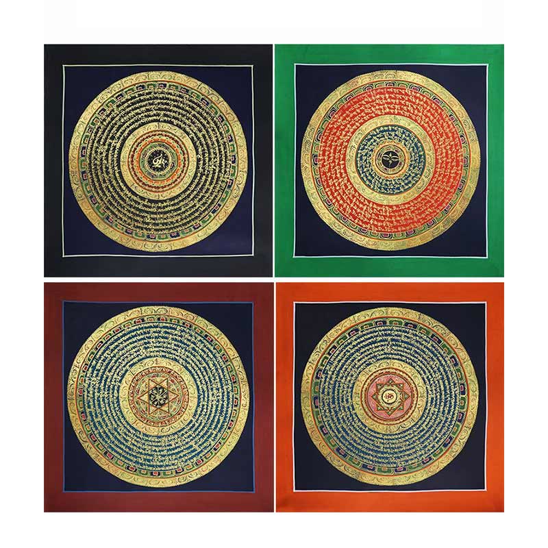 Buddha Stonesチベット 手作り タンカ 絵画 スピリチュアルな祝福 ブラインドボックス ランダムカラーパターン