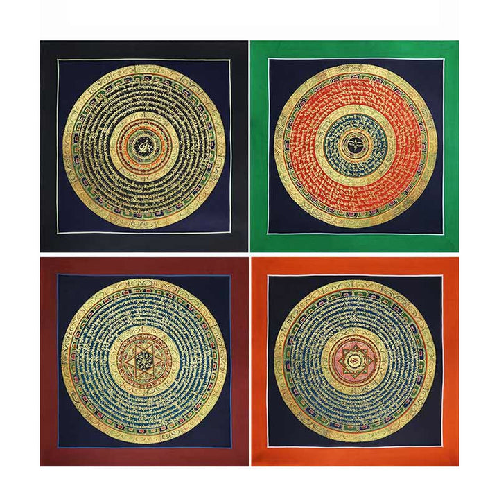 Buddha Stonesチベット 手作り タンカ 絵画 スピリチュアルな祝福 ブラインドボックス ランダムカラーパターン