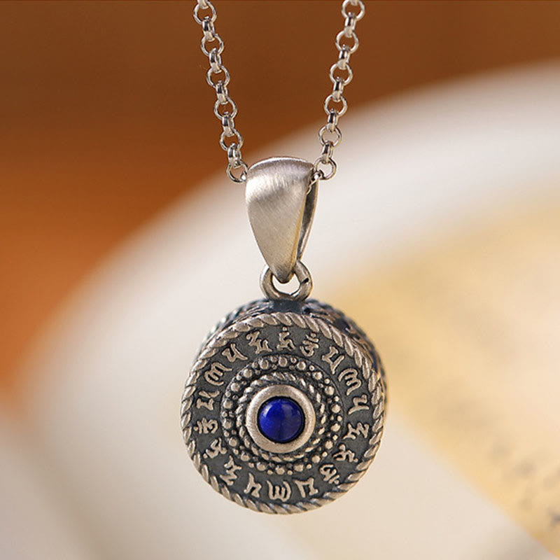 Buddha Stones925スターリングシルバーオーム・マニ・パドメ・フムラズライト ラブピースネックレスペンダント - image 2