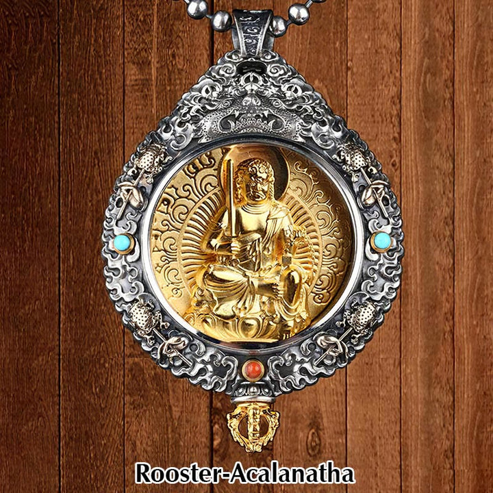 Buddha Stones十二支誕生仏タンカ 九宮 八図 富 回転式ネックレスペンダント - 鶏-不動明王 - image 10