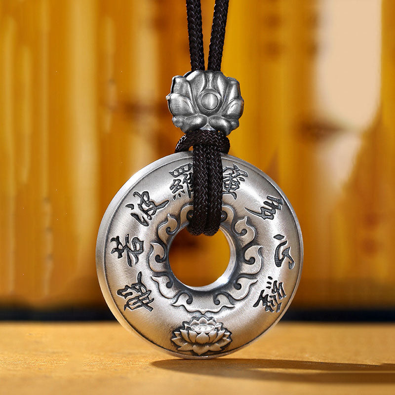 Buddha Stones999スターリングシルバー 般若心経 蓮華座平和のお守りチャームネックレスペンダント - image 5