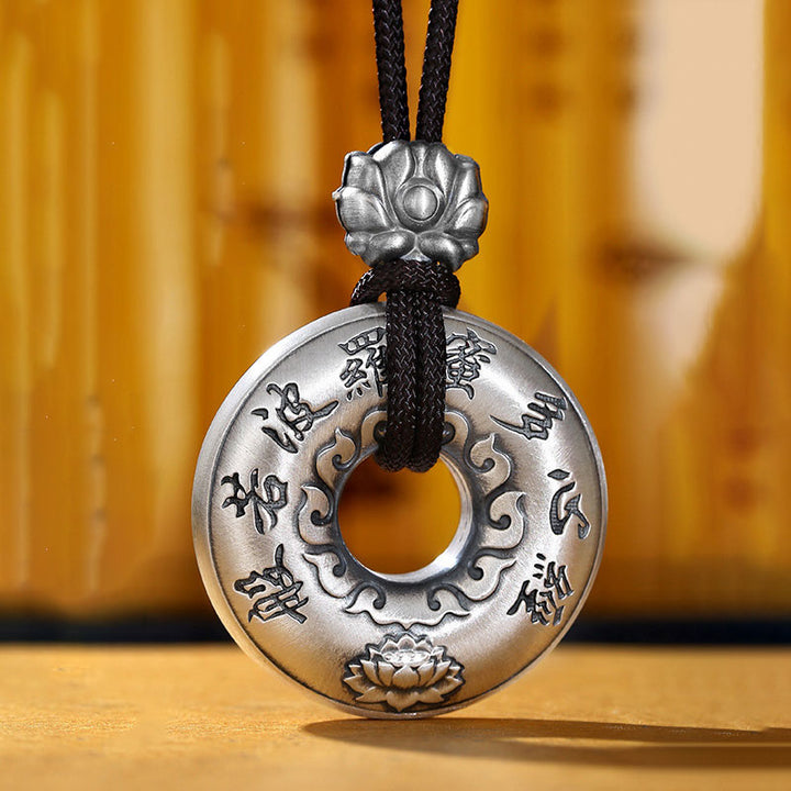 Buddha Stones999スターリングシルバー 般若心経 蓮華座平和のお守りチャームネックレスペンダント - image 5
