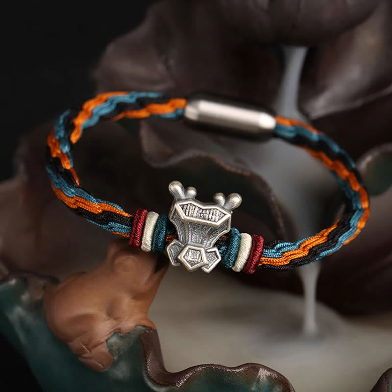Buddha Stonesハンドメイド 999 スターリングシルバー 龍年 十二支 守護 カラフル 輪廻 結び目 ロープ ブレスレット