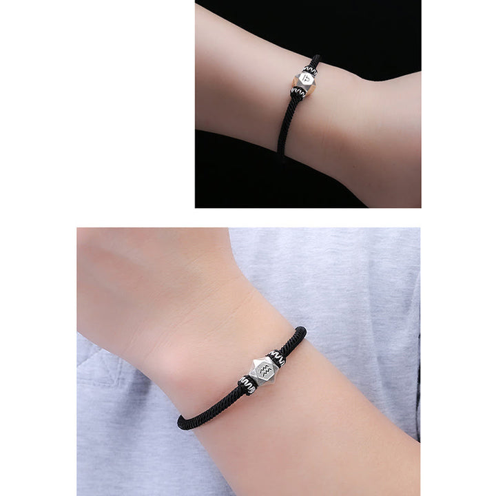 Buddha Stones999スターリングシルバー 12星座守護ハンドメイドストリングブレスレット