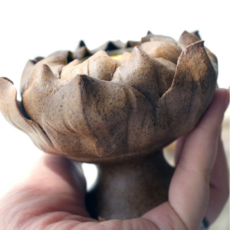Buddha Stones蓮の花 陶器 キャンドルホルダー 香炉 家の装飾