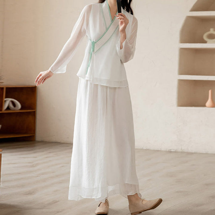 Buddha Stonesレトロ 祈り 禅 スピリチュアル 瞑想 練習 シフォン 服 レディース セット