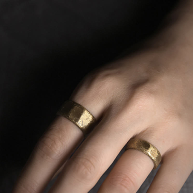 チベットのシンプルなデザインの銅真鍮製フロストウェルスリング - image 5