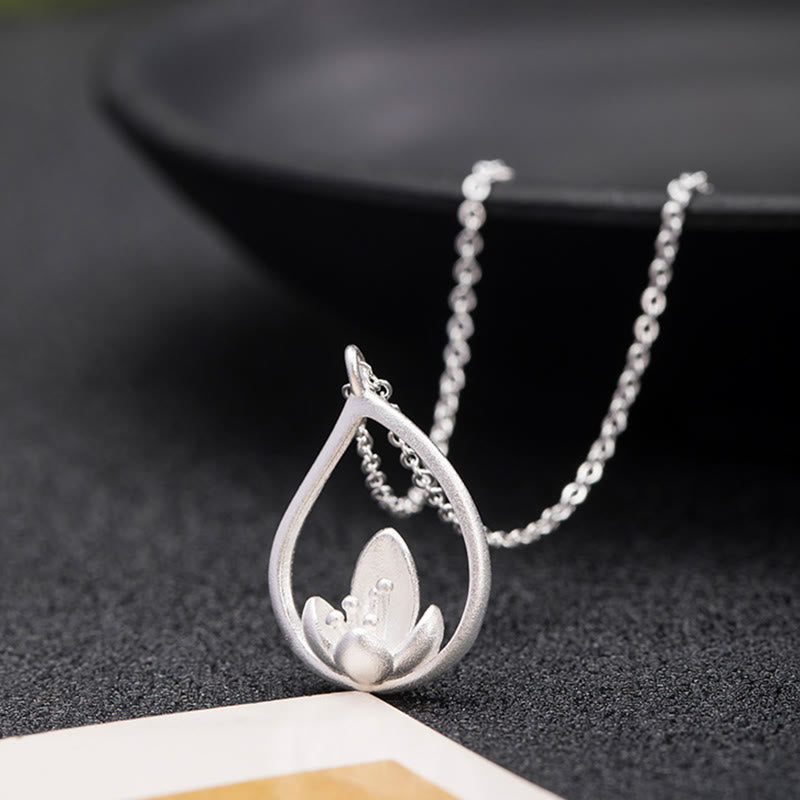Buddha Stones925スターリングシルバー 蓮の花 フローラルエンライトメントネックレスペンダント - image 4