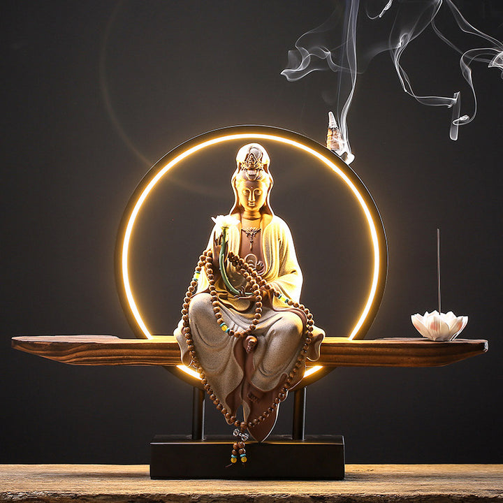 Buddha Stones仏陀 観音 陶器 蓮 リラクゼーション 香炉 装飾