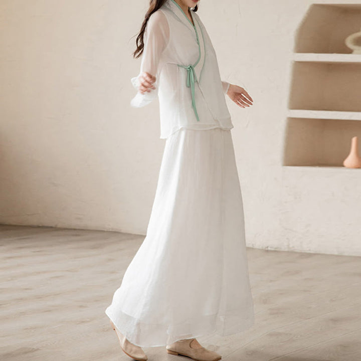 Buddha Stonesレトロ 祈り 禅 スピリチュアル 瞑想 練習 シフォン 服 レディース セット