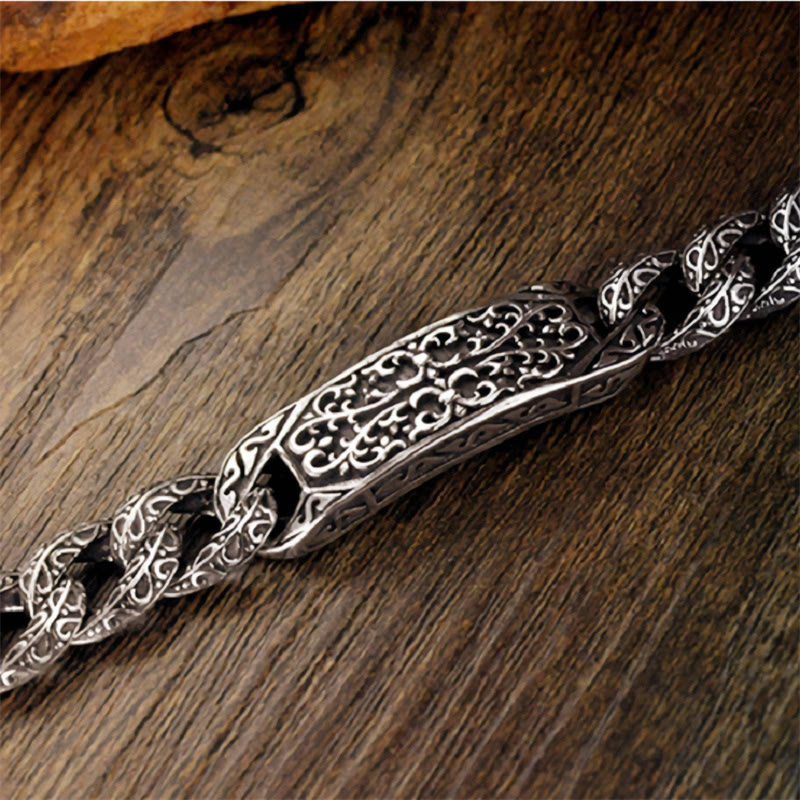 Buddha Stonesのヴィンテージパターンが刻まれたヒーリングブレスレット