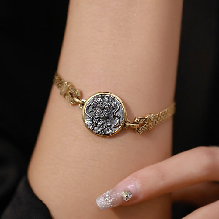 Buddha Stonesチベット 925 スターリングシルバー ザキラム 富の女神 祝福 保護ブレスレット