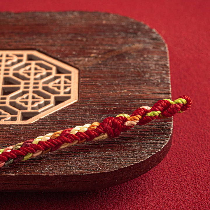 Buddha Stones「この一年、安全で幸運でありますように」マルチカラーブレスレット