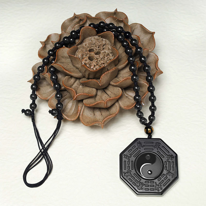 Buddha Stones黒曜石陰陽ペンダントネックレス - image 5