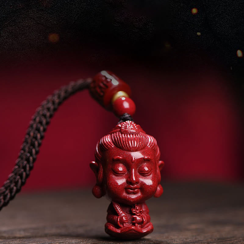 Buddha Stones十二支 出生仏 天然辰砂 お守り 悪霊除け ネックレス ペンダント