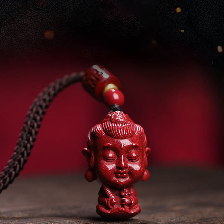 Buddha Stones十二支 出生仏 天然辰砂 お守り 悪霊除け ネックレス ペンダント