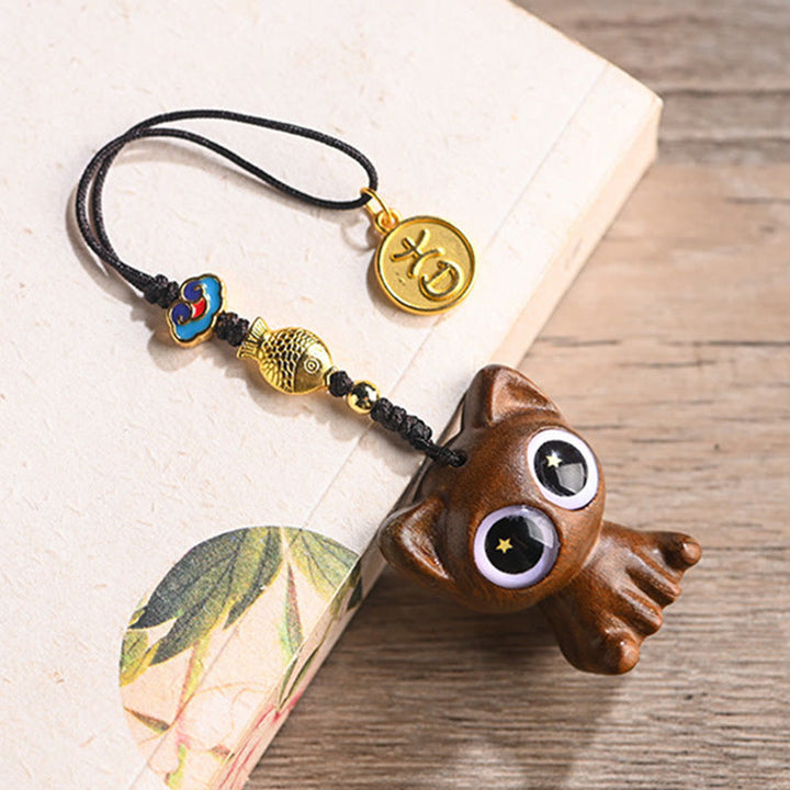 Buddha Stones緑白檀 招き猫 鯉 癒し キーチェーン 携帯電話 吊り下げ装飾 - image 4
