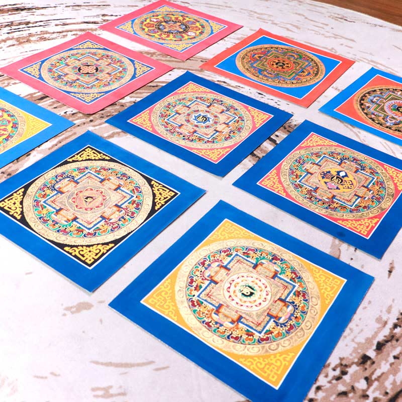 Buddha Stonesチベット 手作りタンカ 祝福の絵画 タンカ ブラインドボックス ランダムカラーパターン